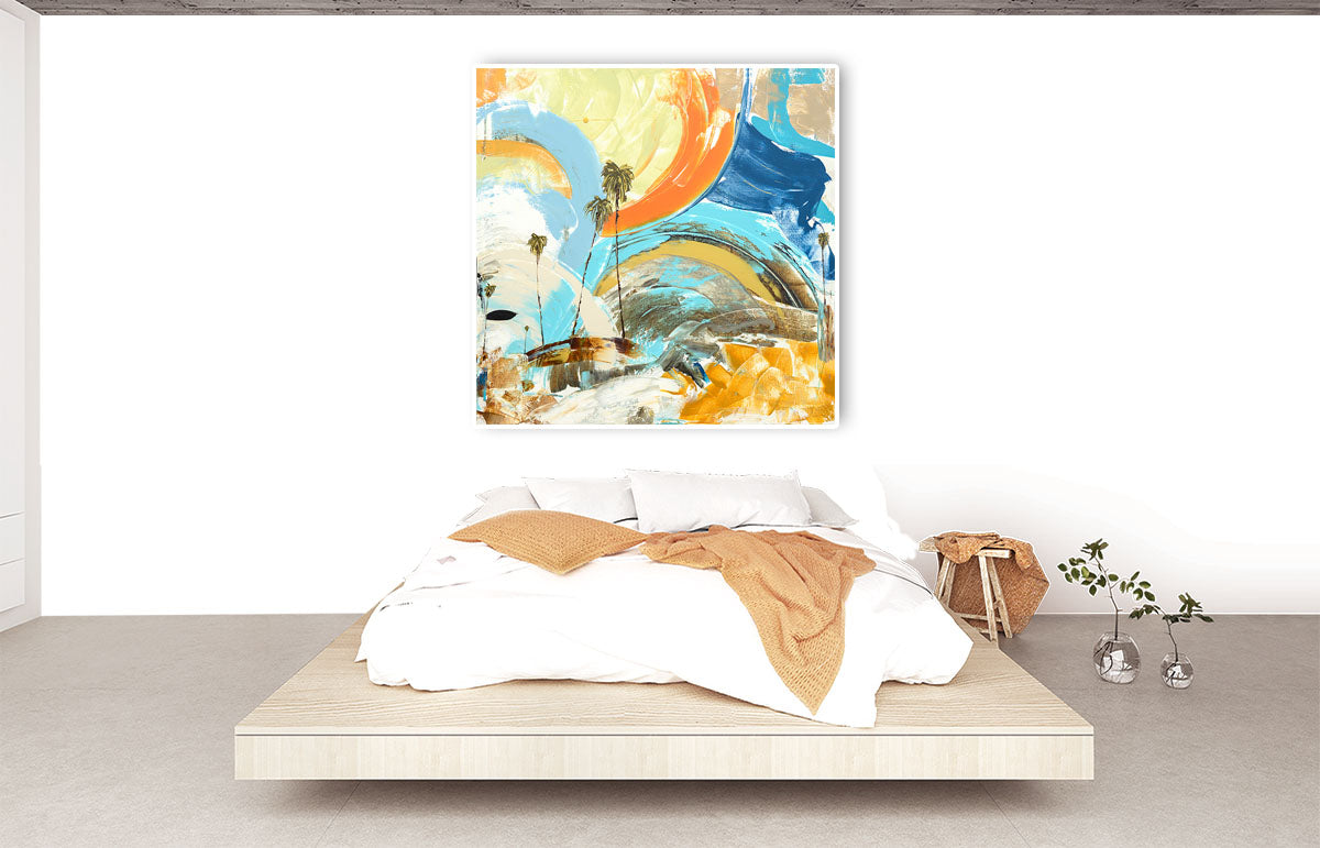 Steve Adam Original Painting over modern Bedroom