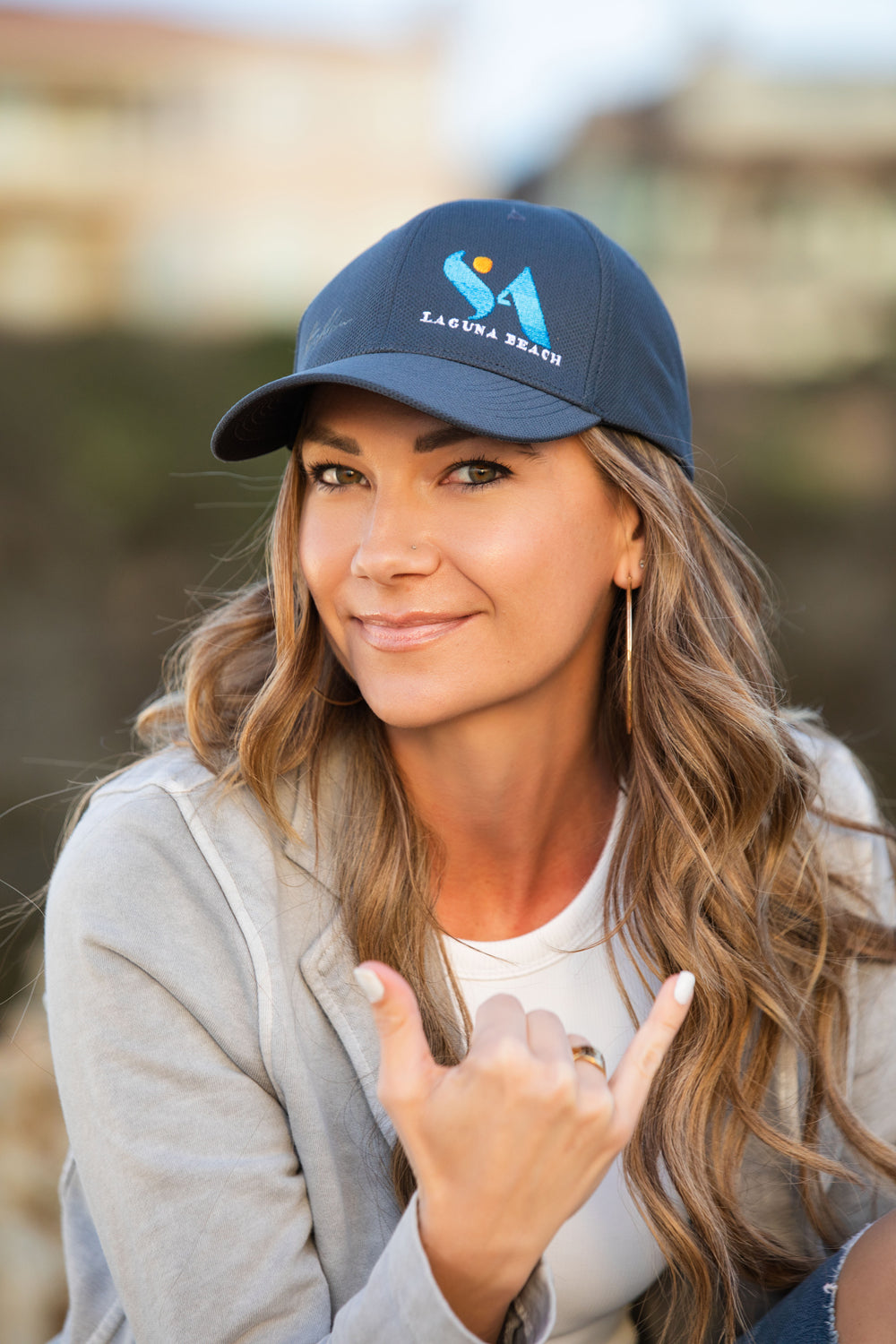 SA Laguna Beach Hat Graphite/Blue Logo