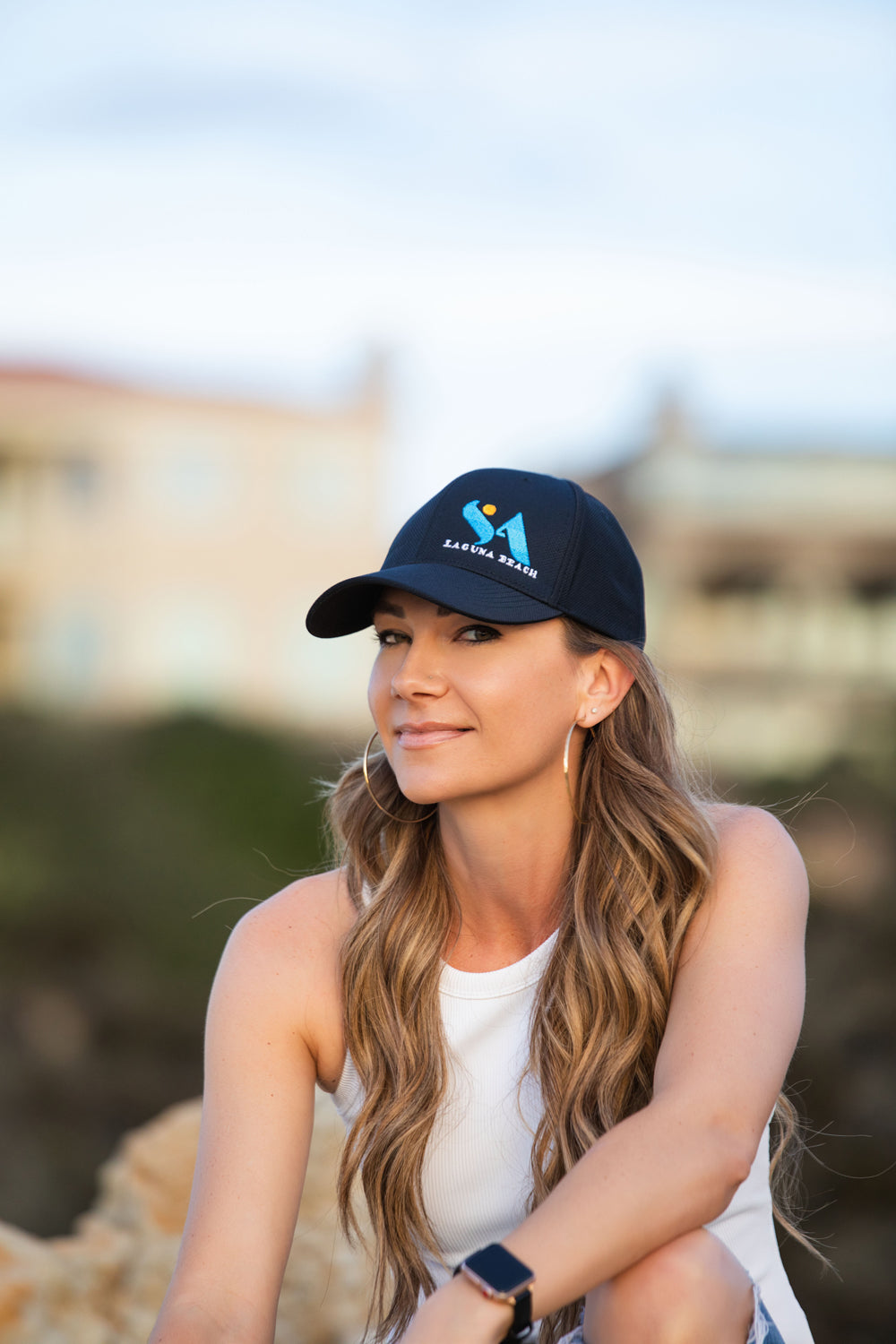 SA Laguna Beach Hat Black/Blue Logo