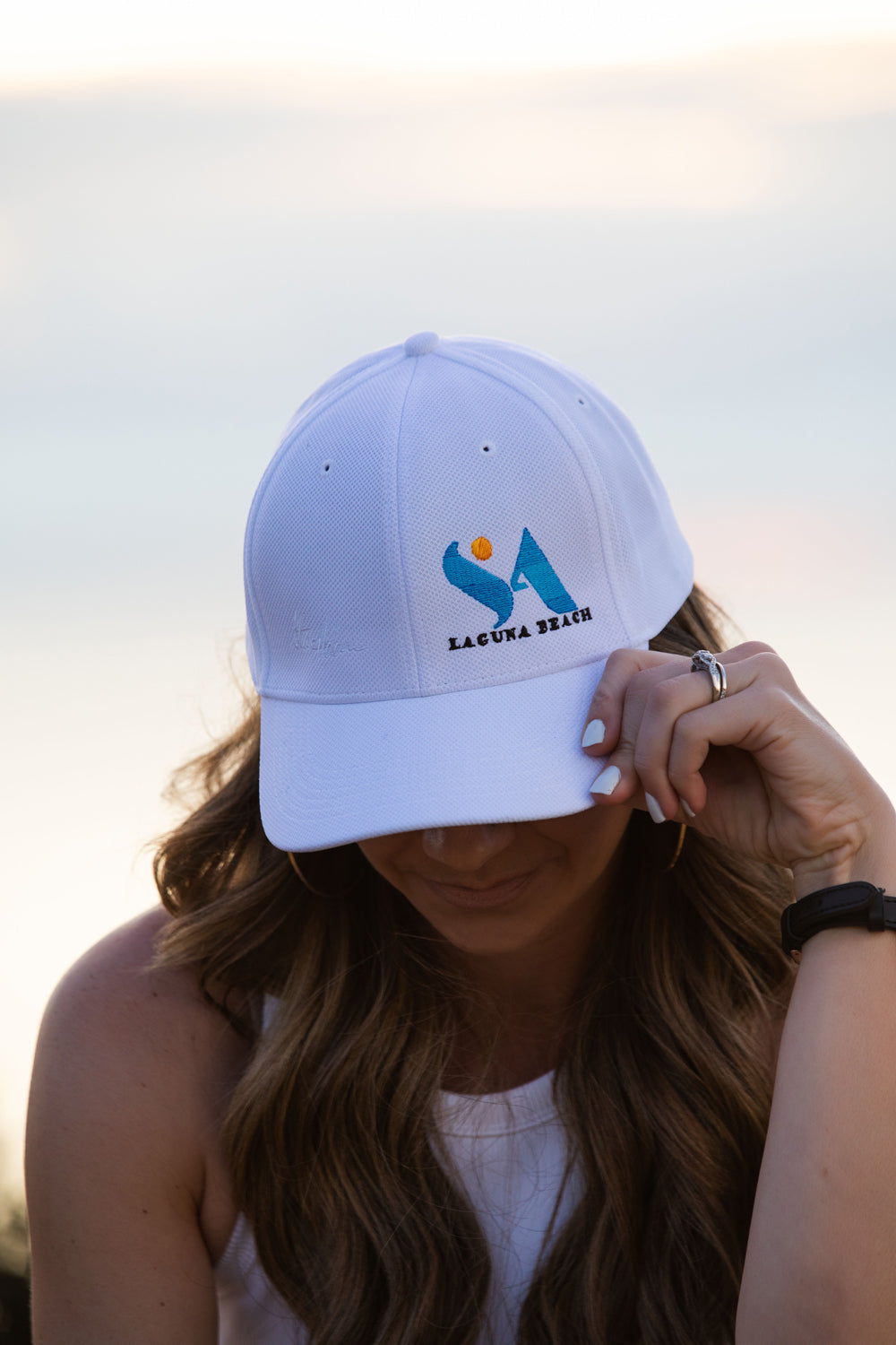 SA Laguna Beach Hat White/Blue Logo
