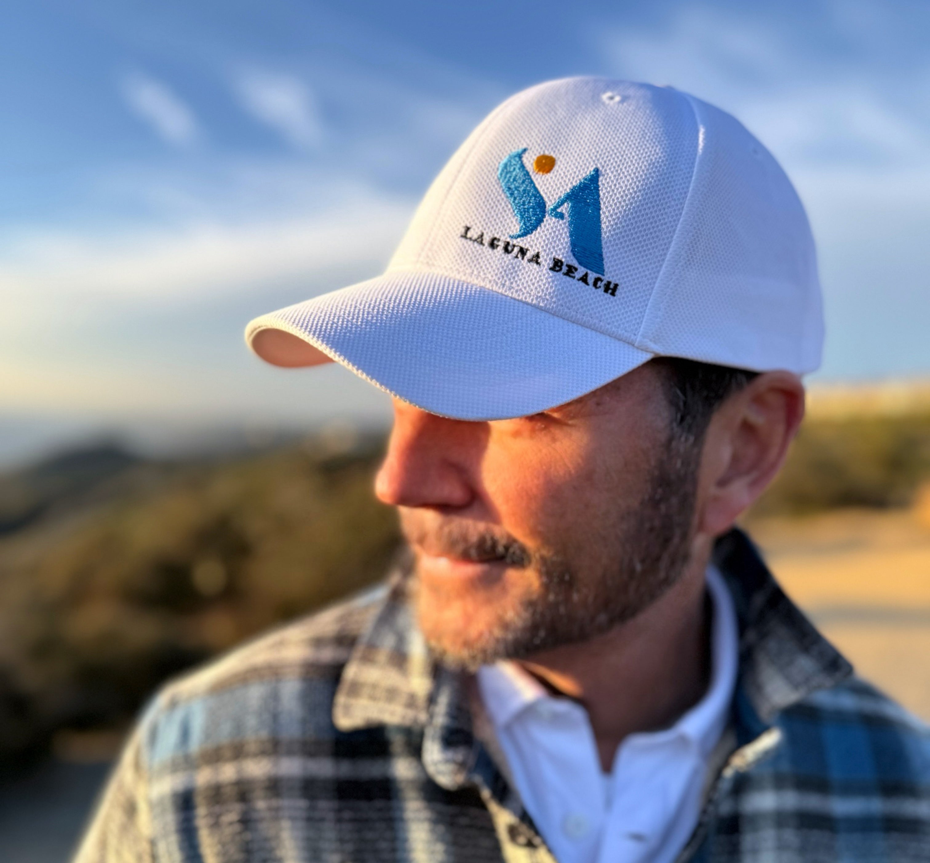 SA Laguna Beach Hat White/Blue Logo