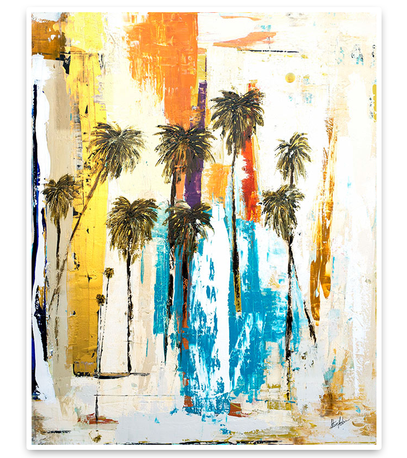 Coastal Modern Palm Tree Art