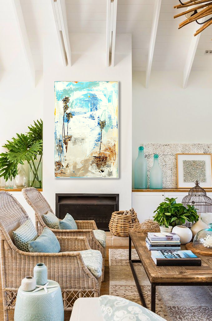 Caribbean blue abstract art