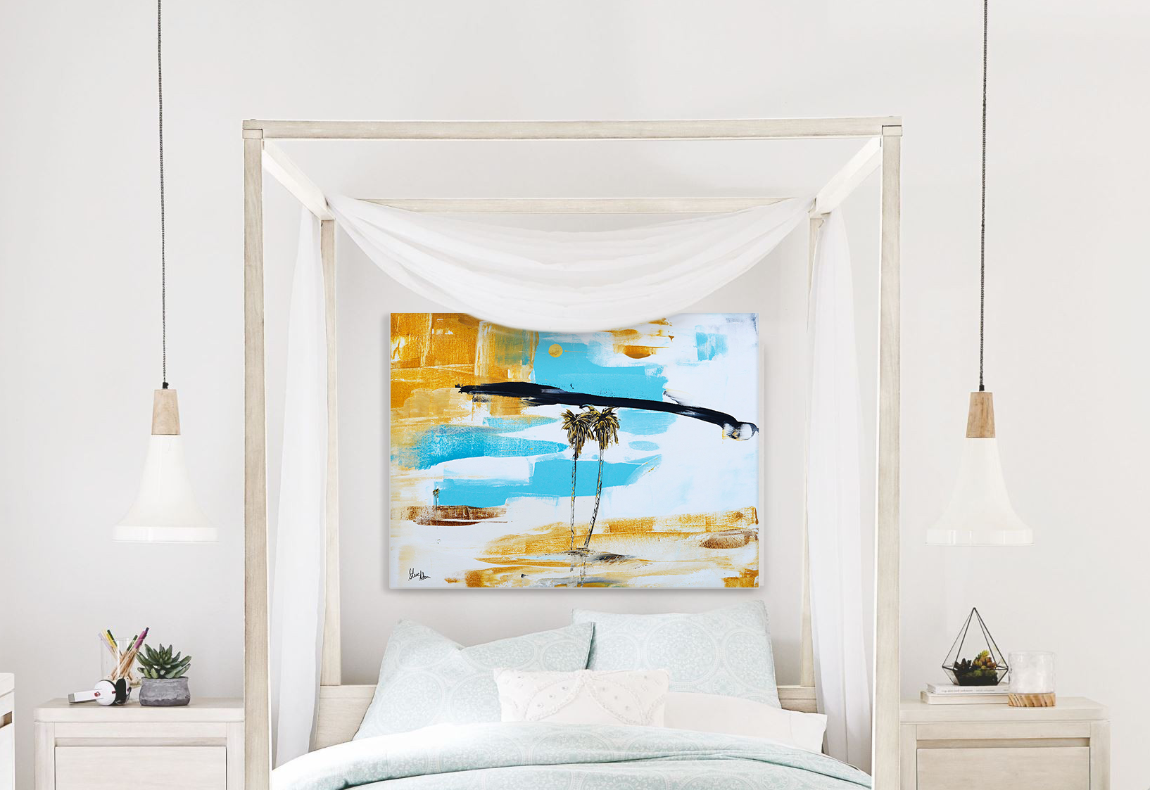 Abstract Art in bedroom