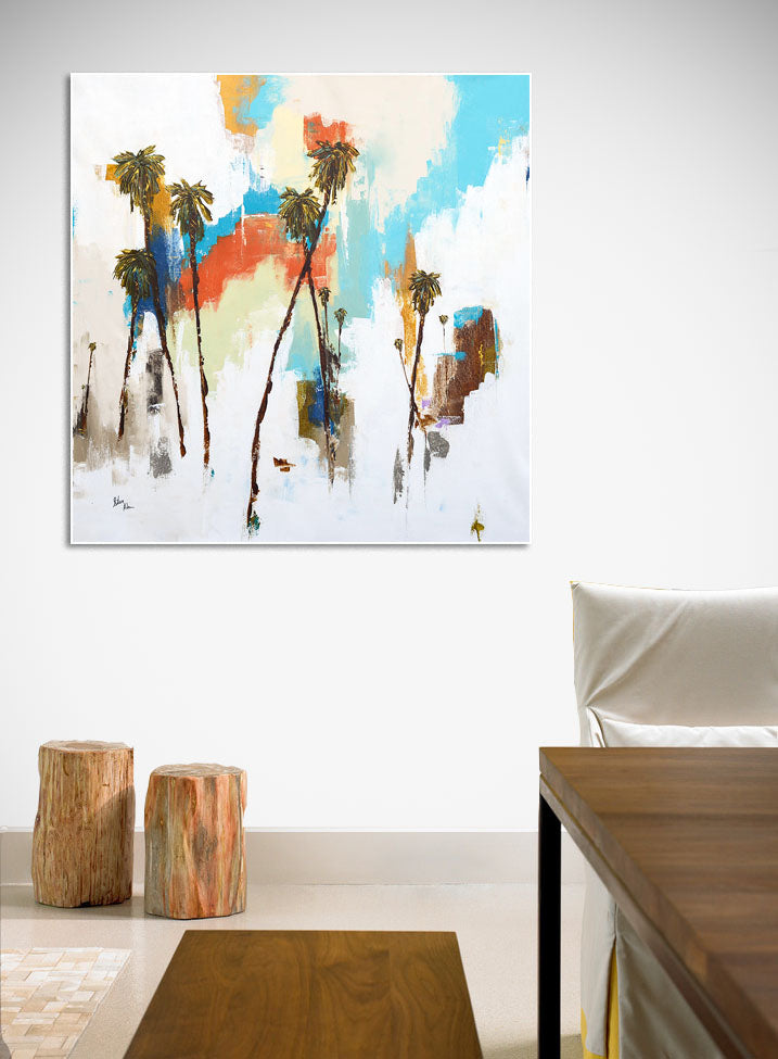 Complimentary color art in room