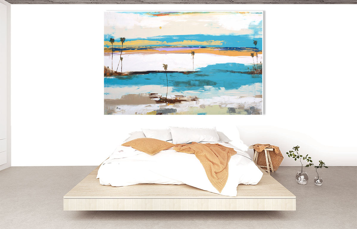 The Lagoon - Seascape Series over bed