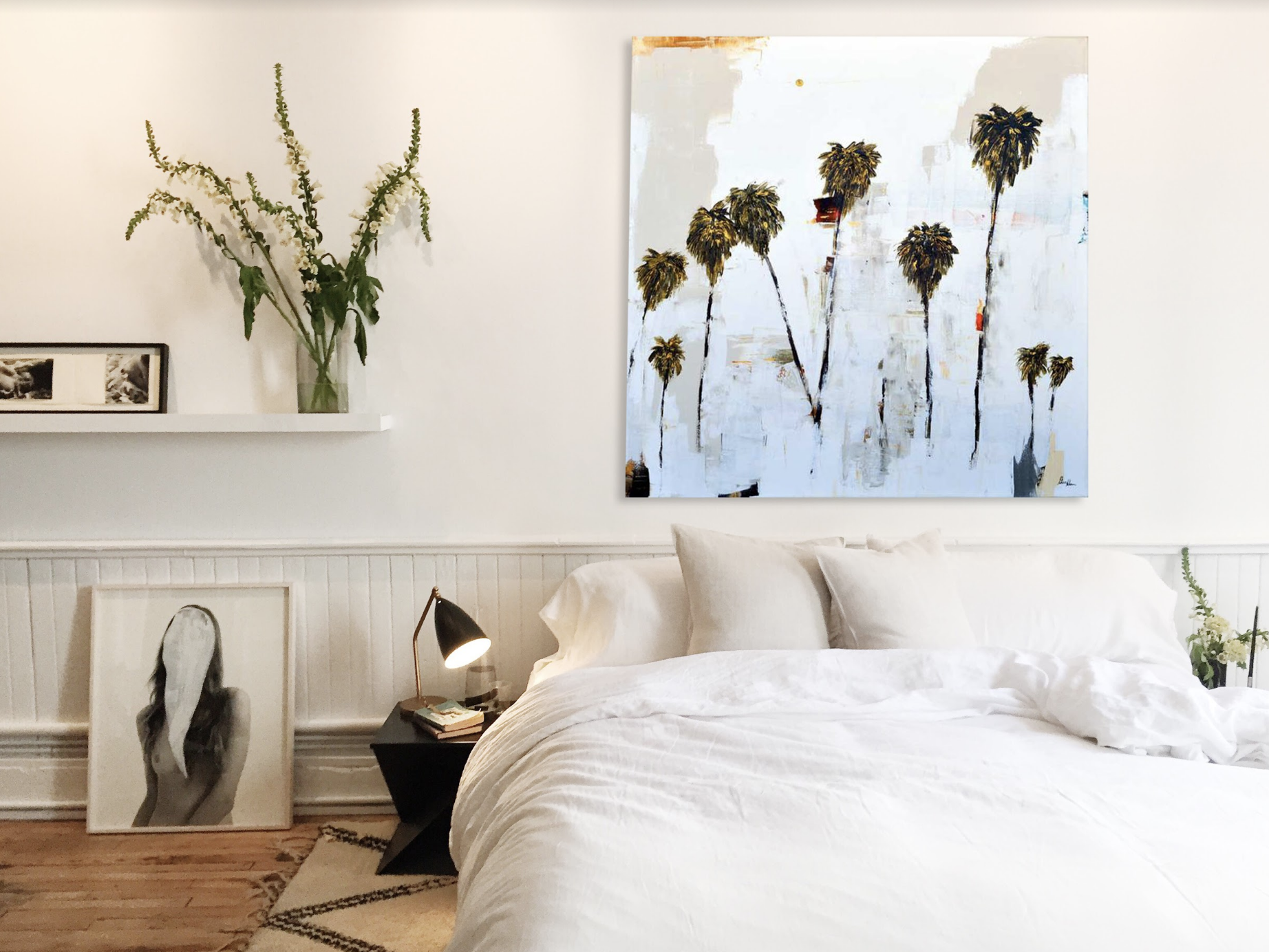 warm colored bedroom art