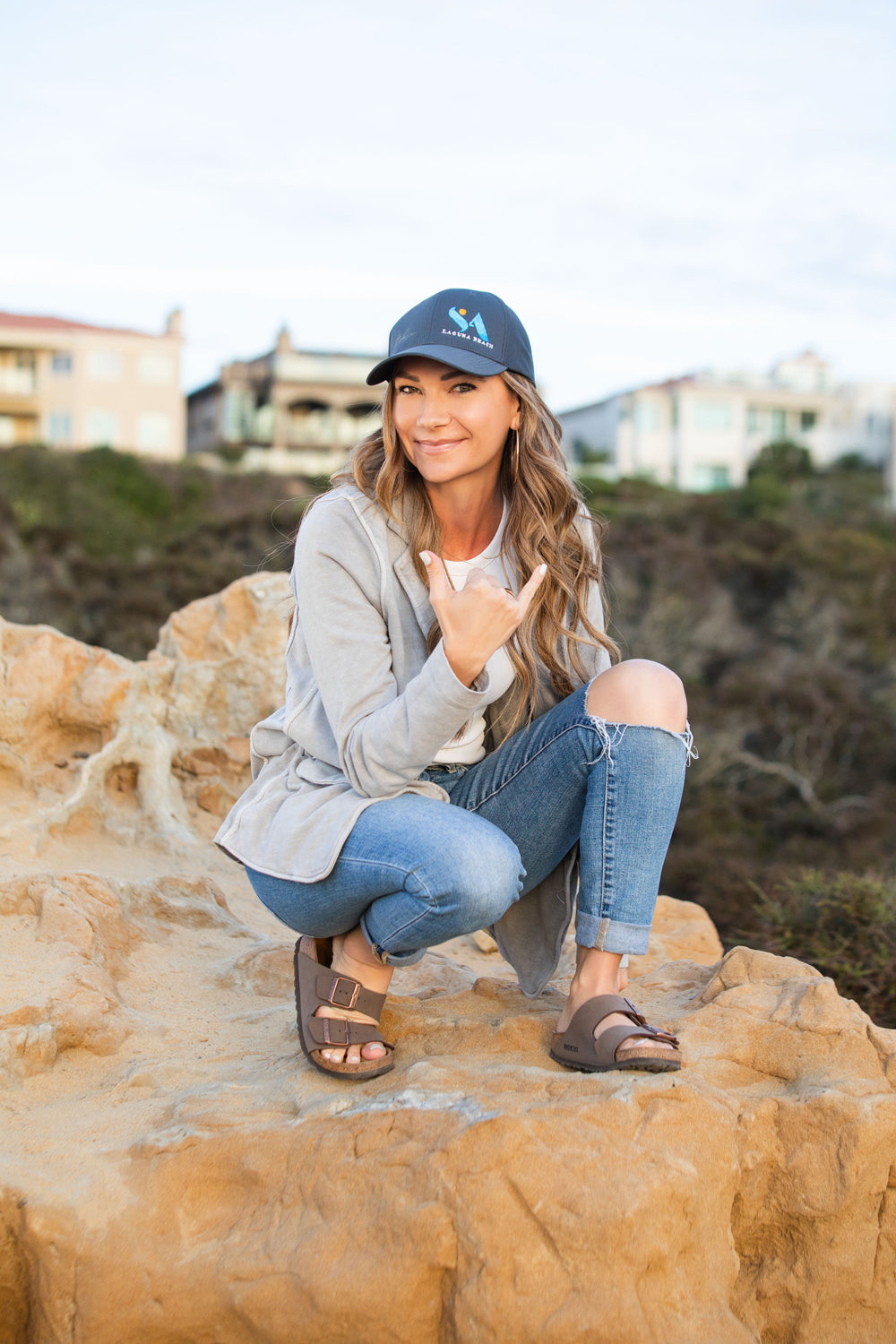 SA Laguna Beach Hat Graphite/Blue Logo