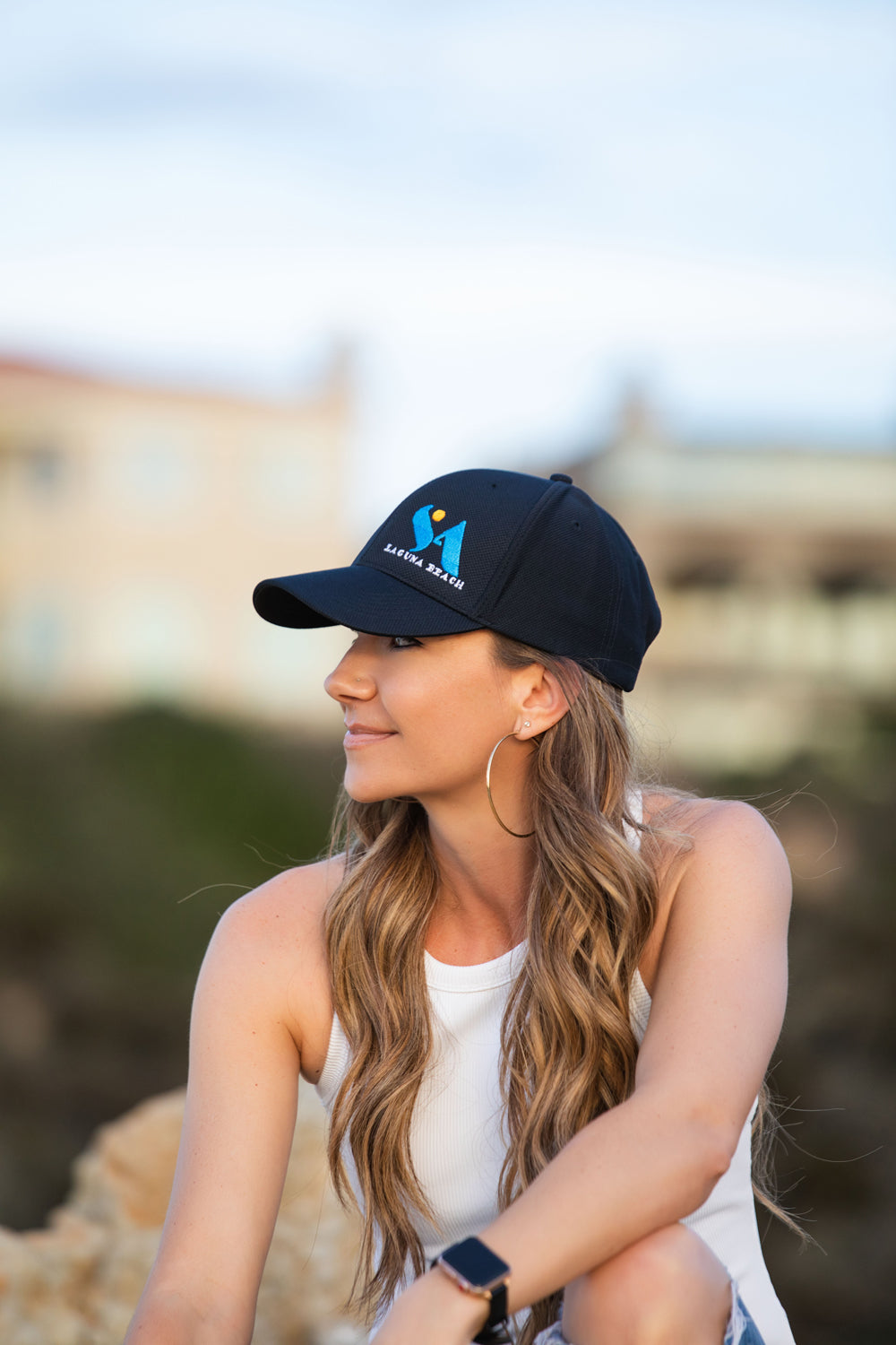 SA Laguna Beach Hat Black/Blue Logo
