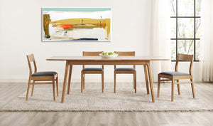 Coastal Modern Abstract Art in Open Dining Room