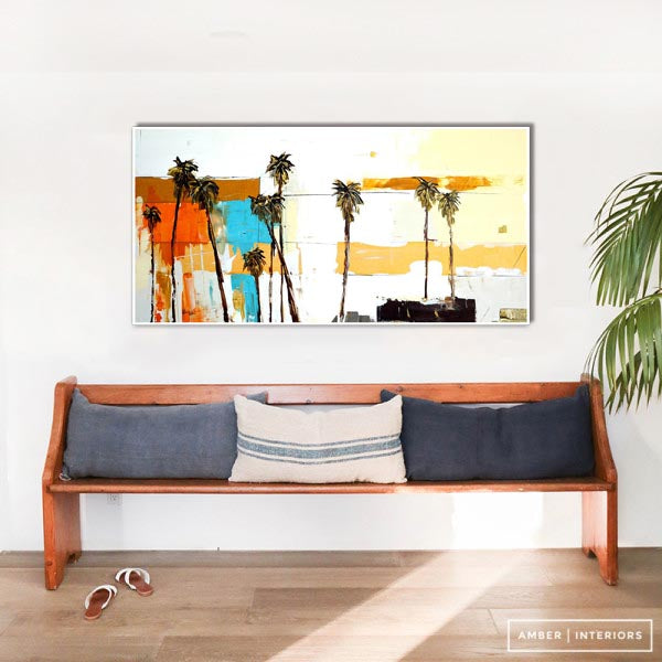 Coastal Modern Abstract Art in Living Room