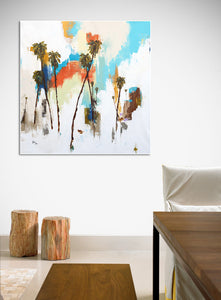 Complimentary color art in room
