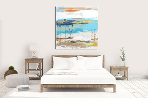 Coastal Modern Art in Bedroom