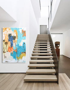Steve Adam Original in Hallway Next to Stairs