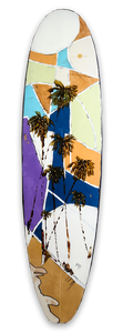 Palms and Textured Ebony Surfboard